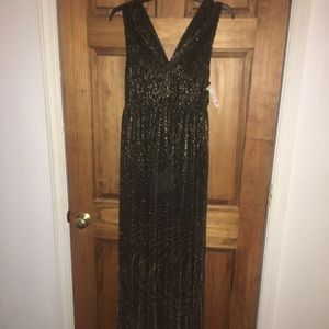 Long Black/Gold Shimmer Dress